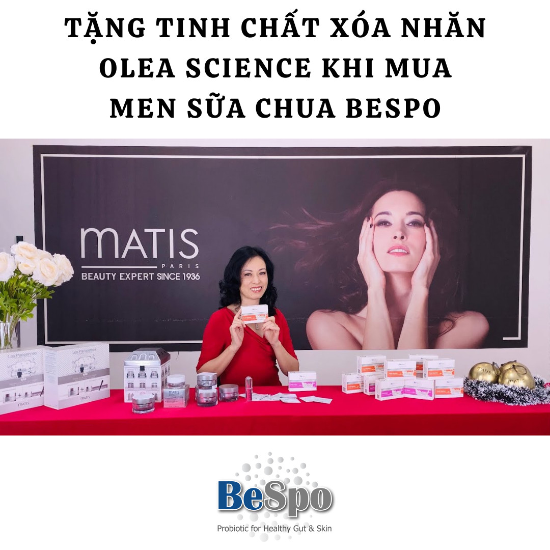 Tặng Tinh chất xóa nhăn Olea Science khi mua men sữa chua BeSpo